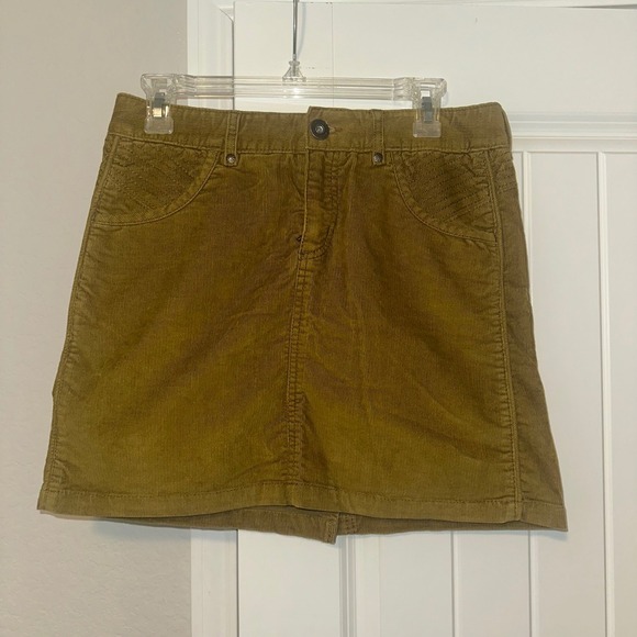 Athleta Dresses & Skirts - Athleta Kaleidoscope Old Gold‎ Corduroy Mini Skirt Size 4 Spring Summer Vacation